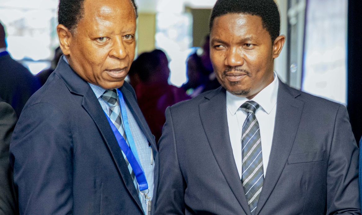 Honourable Dr. Sulemani Yafo, Minister for Industries and Trade, United Republic of Tanzania, and SAGCOT CEO Geoffrey Kirenga  at the 28th Annual REPOA Research Workshop